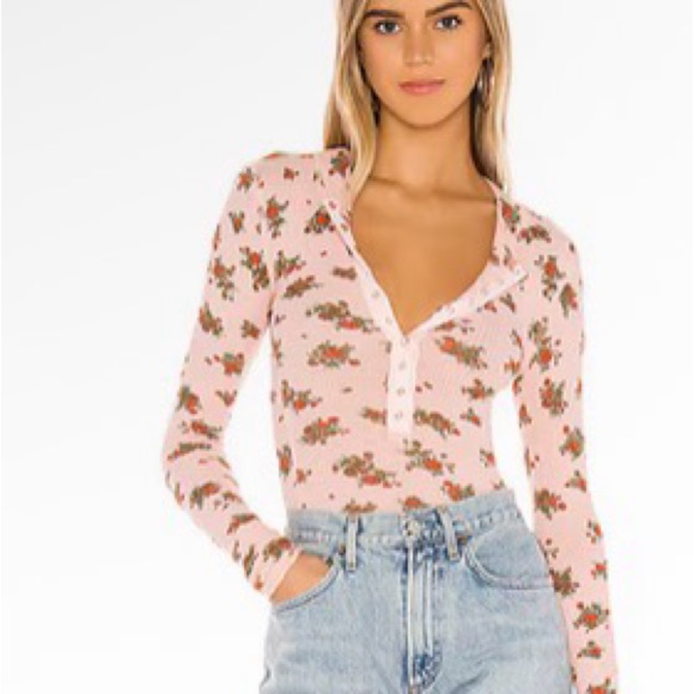 Free People One Of The Girls Printed Henley NWOT Size S